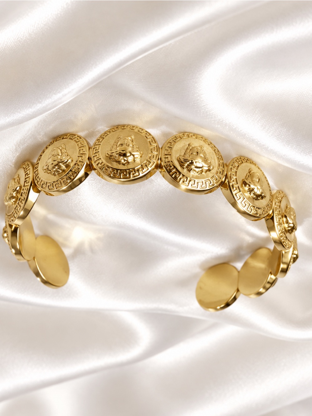 Versace Gold Medusa Coin Cuff Bracelet